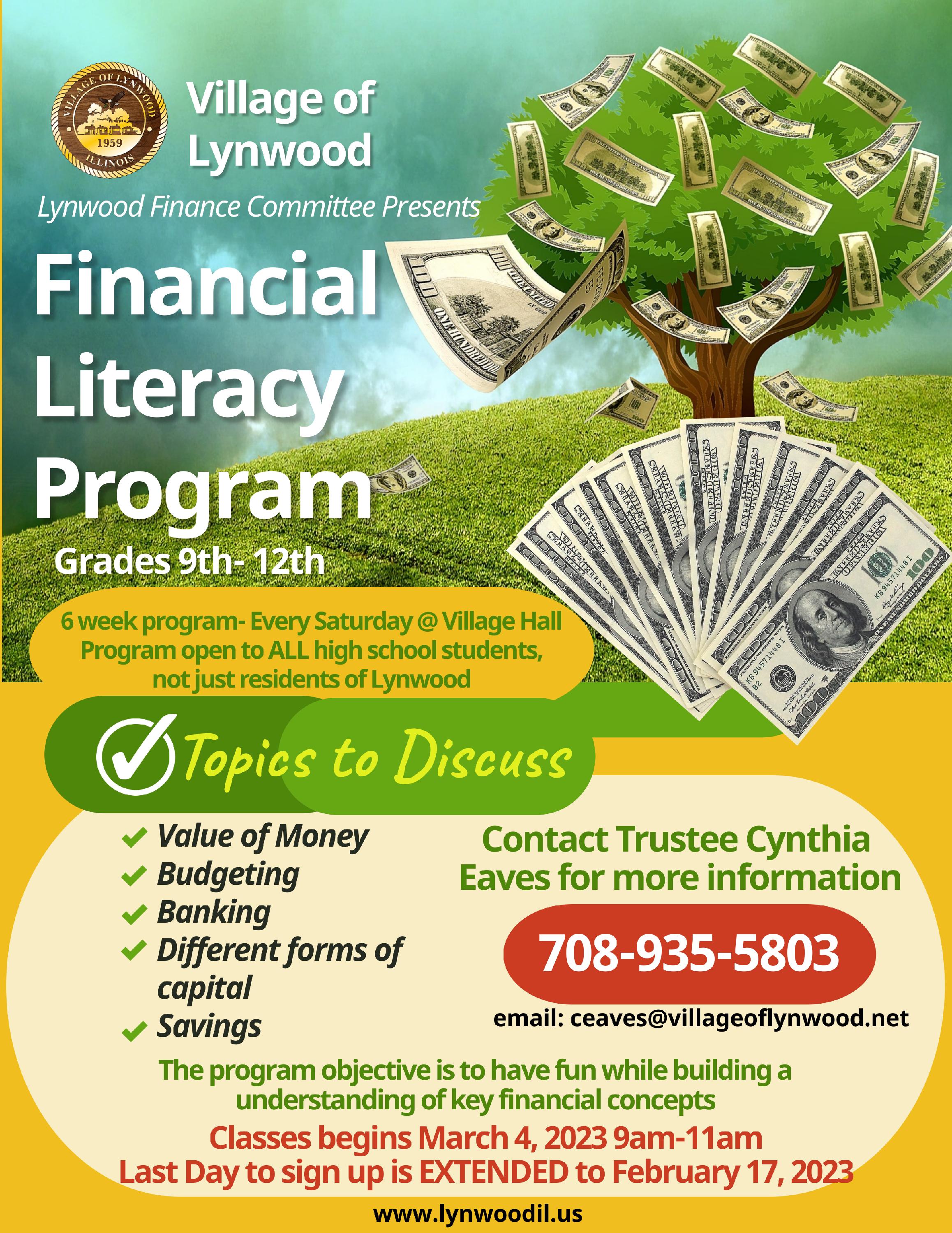 Financial Literacy Program 2023- Eaves (extended)